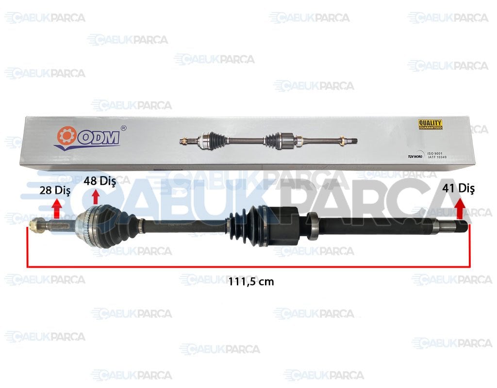 ÖN AKS ŞAFTI KOMPLE SAĞ 2.2 140PS V347
