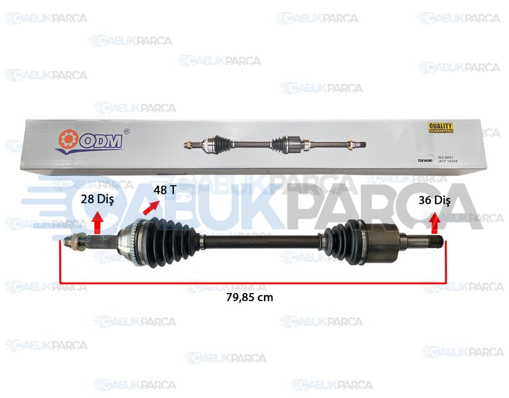 FORD TRANSIT V184 ÖN AKS KOMPLE SOL 36 DİŞ Ö.Ç. 125 PS -